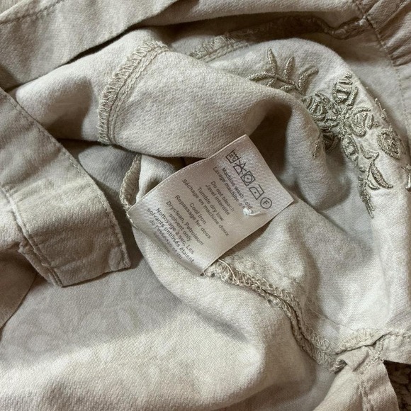 Merrell Womens Long Sleeve Button Up Shirt Beige Floral Print bio-blend Size XL - Picture 7 of 8